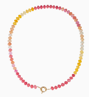 natural stone and glass necklace