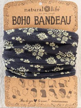 black cluster medallion boho bandeau