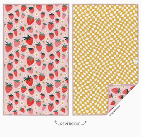 strawberry check microfiber kitchen towel