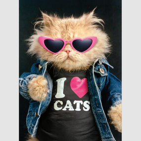 cool cat in denim jacket | funny