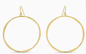 hammered open circle earrings