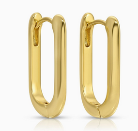 oblong huggie earrings
