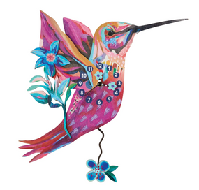 sweet nectar hummingbird wood clock