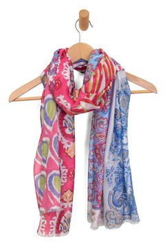 magenta mixed paisley scarf