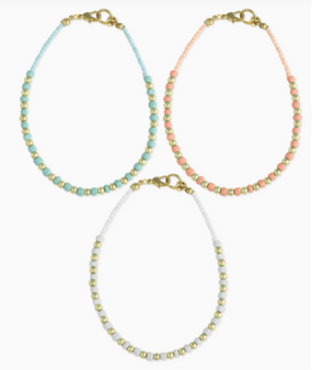 gold & pastel bead anklet (assorted)