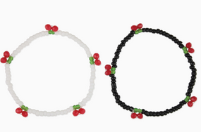 retro cherry stretch bracelet (assorted)
