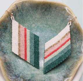 woven seed bead earrings