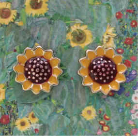 sunflowers fine art post earrings