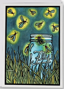 summer fireflies card