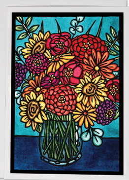 vase of flowers greeting card