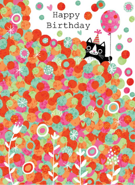 cat in flower field | birthday