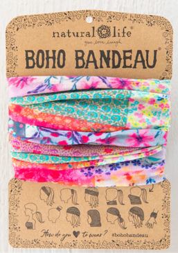 pink watercolor patchwork boho bandeau