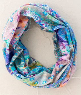 blue watercolor patchwork boho bandeau