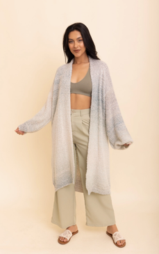 knot ombre cardigan sage