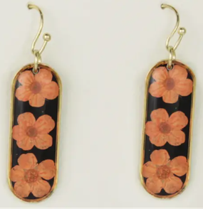 bouquet bar orange dried flower earrings