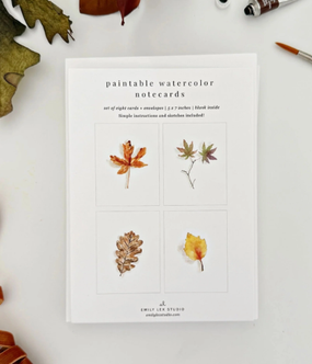 fall leaves paintable notecards