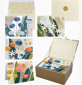 floral premium note cards