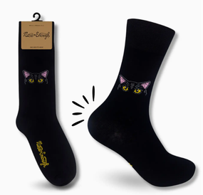tinker black cat socks