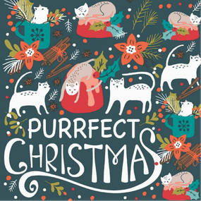 purrfect christmas cocktail napkins