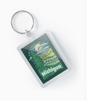 evergreen treescape keychain