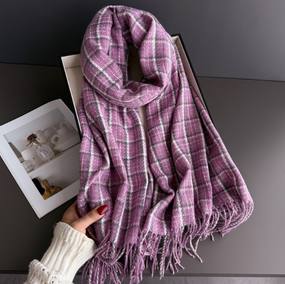 plaid cashmere-like scarf
