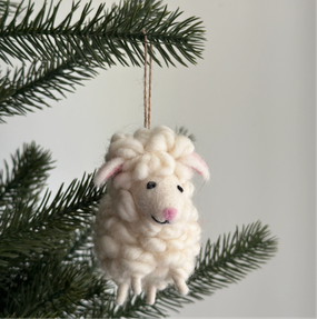 felt sheep ornament