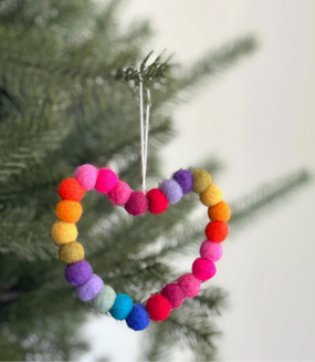 felt pompom love ornament