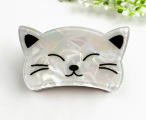black & white cat hairclip