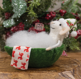 bath mouse felted ornament