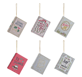 canvas book ornament (assorted)