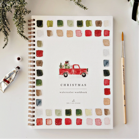 classic christmas watercolor workbook