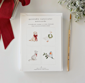 festive friends paintable notecards