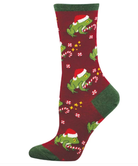 hoppy frog holidays women's crew socks