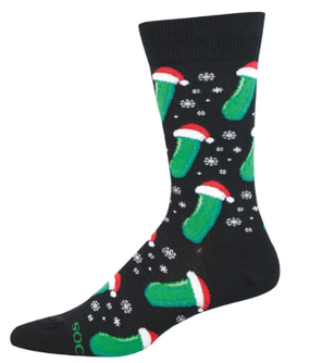 christmas pickle men's crew socks