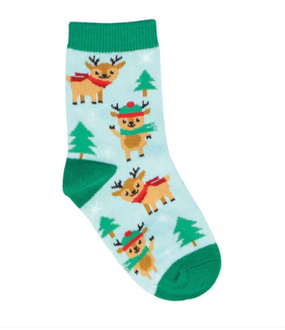 reindeer games kid's crew socks ages 4-7