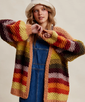 autumn leave hand crochet cardigan