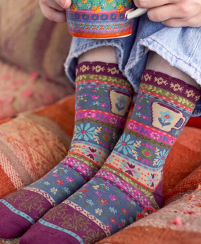 coffee cups boho socks