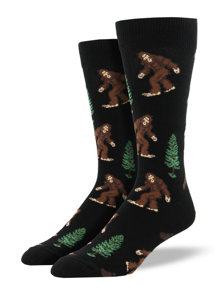 These socks are easier to find than the real bigfoot! Perfect for the Bigfoot Hunters, these socks are sure to help you feel more in-tune with our favorite sasquatch. Wear them on your next hike and maybe you’ll get a rare sighting! 
Sock size 10-13 fits U.S. men’s shoe size 7-12.5
Fiber Content: 70% Cotton, 27% Nylon, 3% Spandex