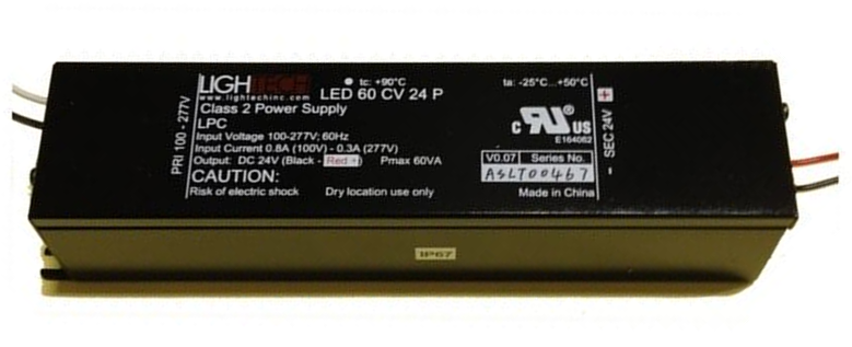 277 Volt input 12 Volt Output - 60 Watt A/C, LED Driver