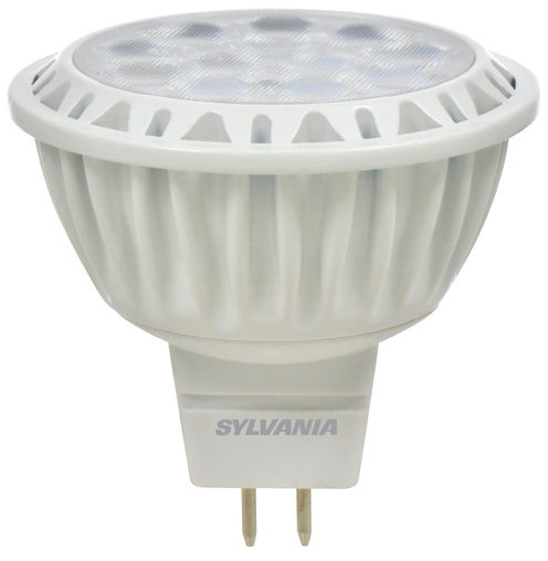 Sylvania - LED MR16 9W Dimmable 80-CRI 700-Lumen GU5.3 BiPin Base 35-Degree Beam Angle Flood - White Housing - LA Lighting Store.com