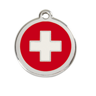 ID Tag for Dogs in Swiss Flag in 3 sizes