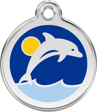 Red Dingo ID Tag in Dolphin in 3 sizes