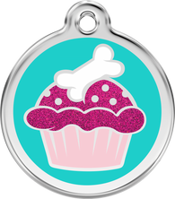 Red Dingo ID Tag in Cupcake in 3 sizes