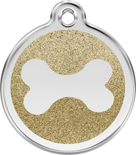 ID Tag for Dogs in Glitter Bone in 7 Colours in 3 sizes