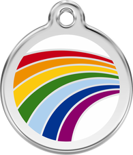 Red Dingo ID Tag for Cats in Rainbow