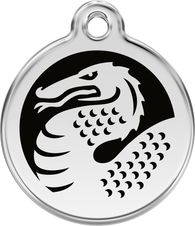 Red Dingo ID Tag for Cats in Black Dragon