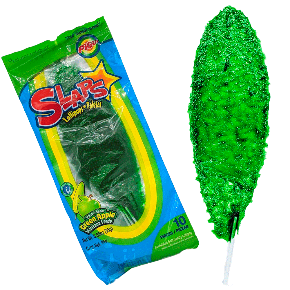 Dulces Pigui Slaps cachetadas Manzana 10Piece Pack count My Mexican
