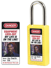 Master Lock #0411-5705 photo label for safety padlock (padlock not included)