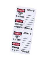 Master Lock S141 labels for safety padlocks