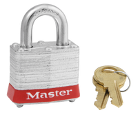 #3 Laminated Steel Safety Padlock with Red Bumper and 3/4" Shackle Clearance